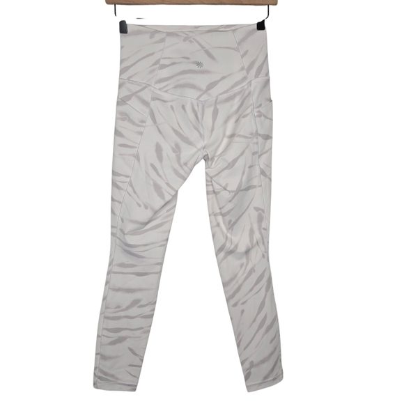 Athleta Women White Gray Marble Salutation Stash Pocket II 7/8 Tight Leggings XS - Picture 2 of 10